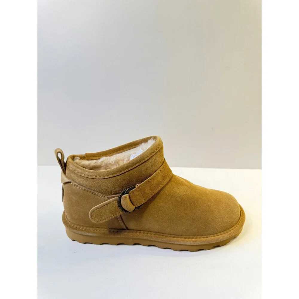 BEARPAW Women's Petite Ankle Boot Iced Coffee, Size 9